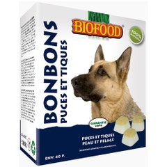 Biofood Bombon Anti Puces Et Tiques Maxi Graisse De Mouton Et Ail Chien 40 Pieces