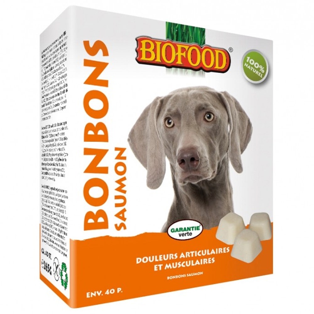 Biofood BF Petfood Caramelos Maxi Salmón Dolores Articulares y Musculares para Perros 40 unid