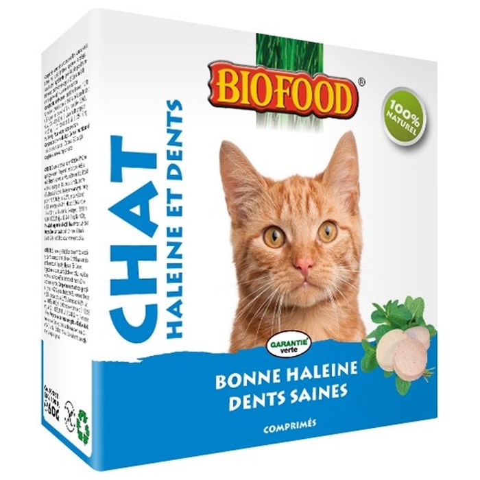 Aliento y Dientes de Gato 100 Comprimidos Biofood