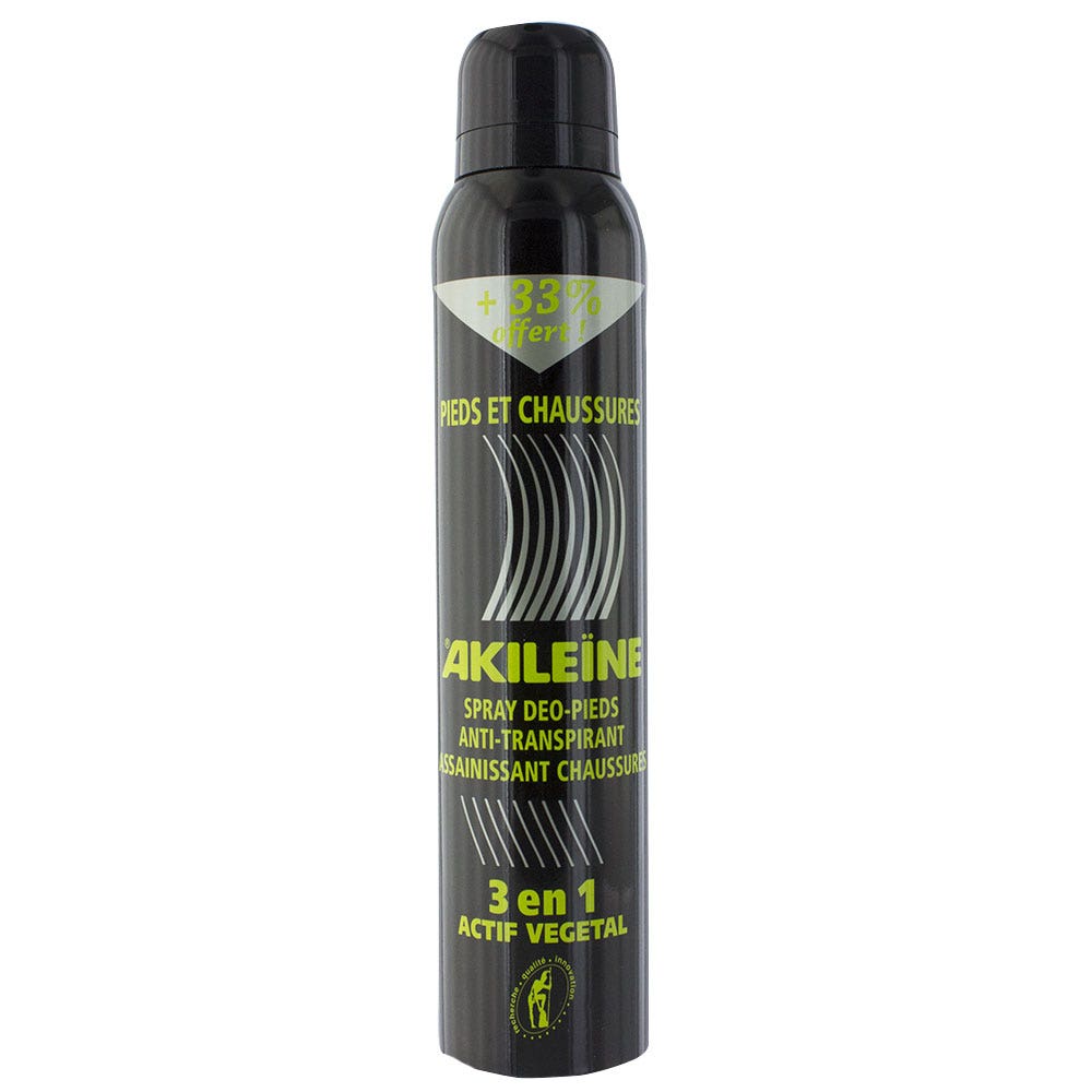 Asepta Akileine Spray negro desodorante pies antitranspirante 150 ml
