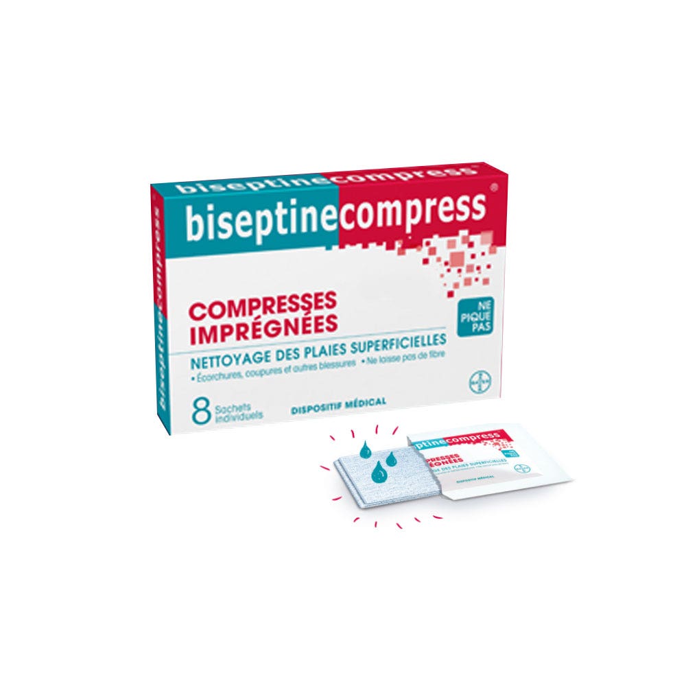 Bayer Biseptine Gasas Impregnadas 8 Unidades
