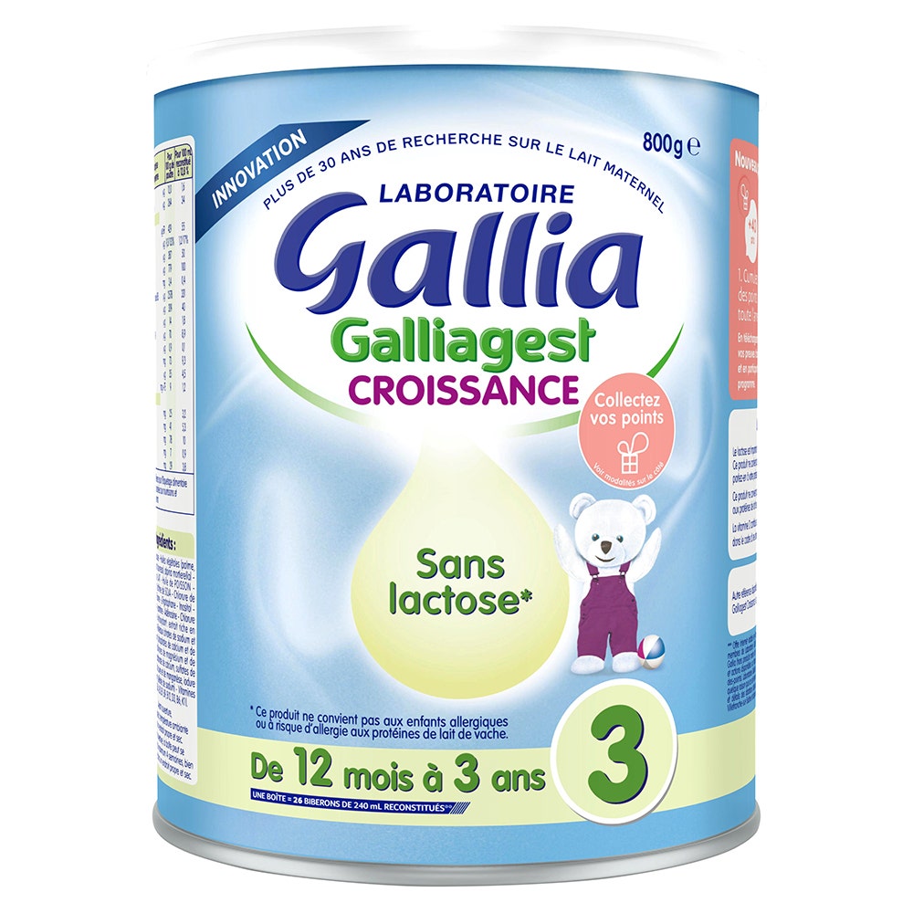 Gallia Galliagest Croissance 3 Crecimiento Leche En Polvo Sin Lactosa 12 Meses+ 800g