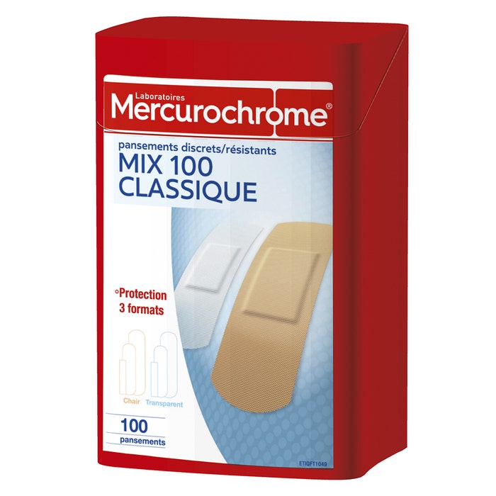 Botiquín Primeros auxilios Apósitos Multiusos X100 Mercurochrome