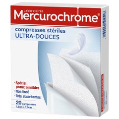 Mercurochrome Compresas estériles ultrasuaves para Piel sensible X20