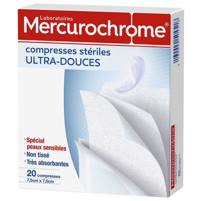 Compresas estériles ultrasuaves para Piel sensible X20 Mercurochrome