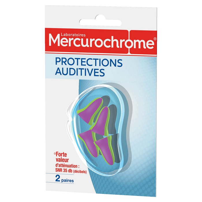 Protectores auditivos 2 pares Mercurochrome