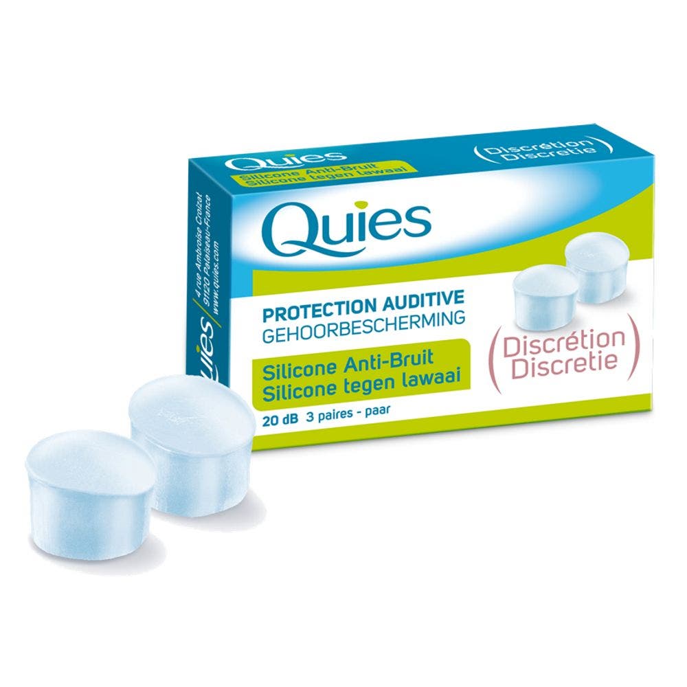 Quies Proteccion Auditiva Tapones Silicona Antirruido 3 Pares