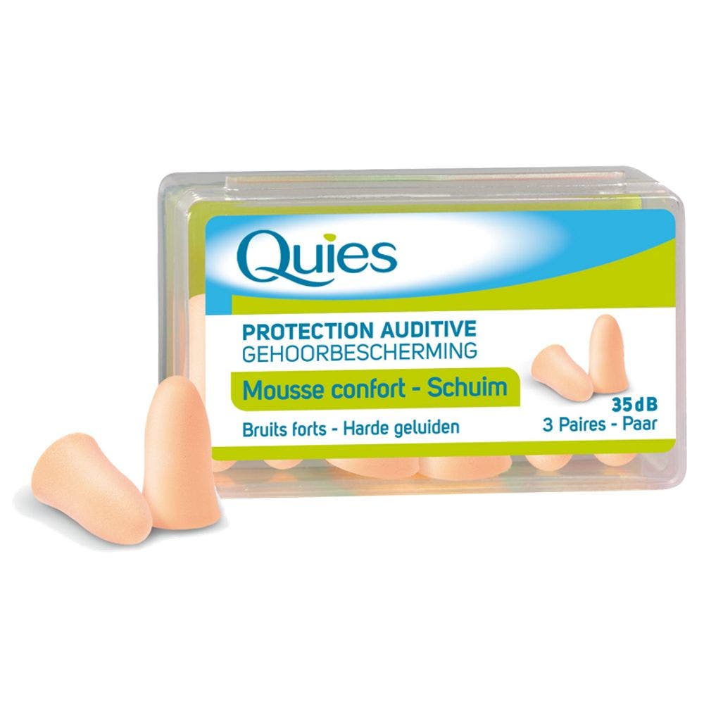Quies Tapones Para Los Oidos Espuma Confort 35db 3 Pares Color Beige