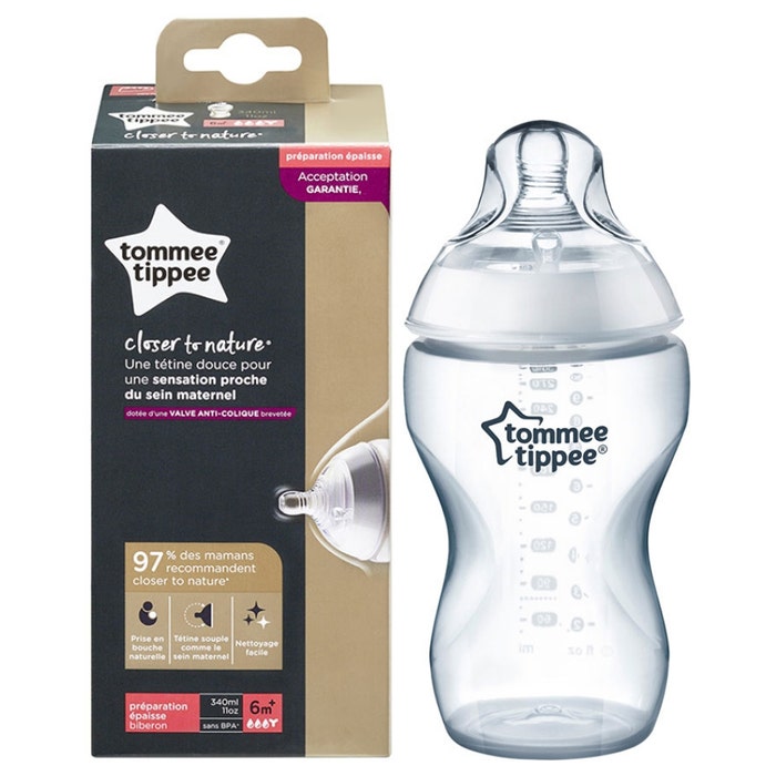 Biberon Closer To Nature Flujo Denso 6 Meses + 340 ml Tommee Tippee