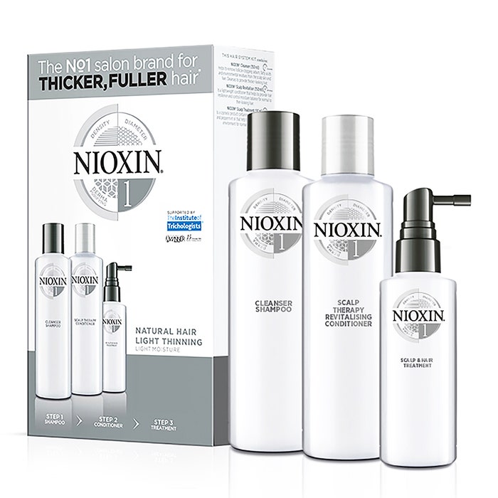 System 1 Kit de cuidado densificante para cabello natural y ligeramente aclarado 350 ml Nioxin