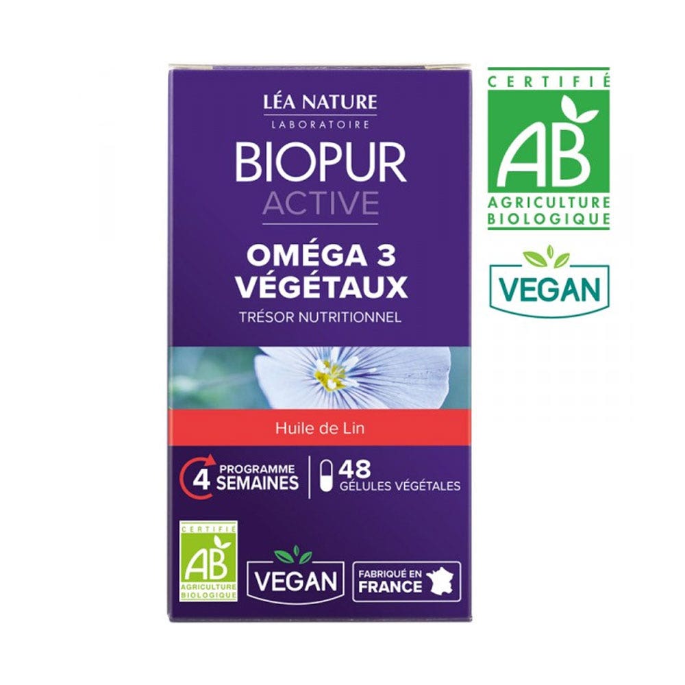 Biopur Active Omega 3 Vegetales Bio 48 Capsulas