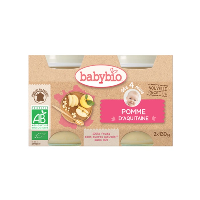 Babybio Fruits Potitos De Frutas A Partir De 4 Meses 2x130g