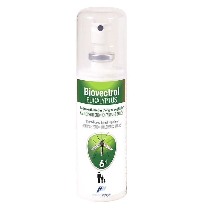 Spray repelente de insectos de eucalipto 80 ml Biovectrol Pharmavoyage