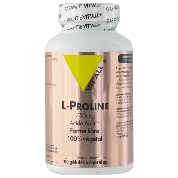 L-prolina 750 mg 100 cápsulas Vit'All+