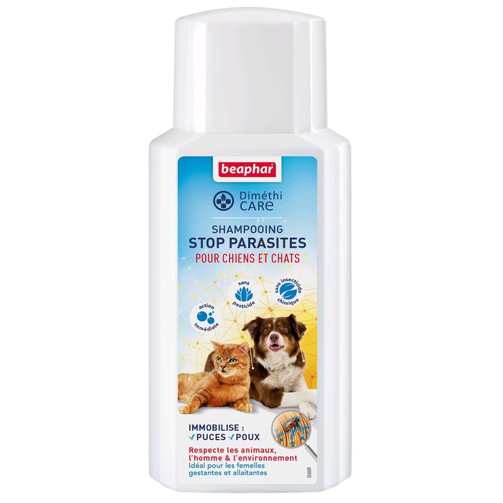 Beaphar Dimethicare Champú antiparasitario para perros y gatos 200 ml