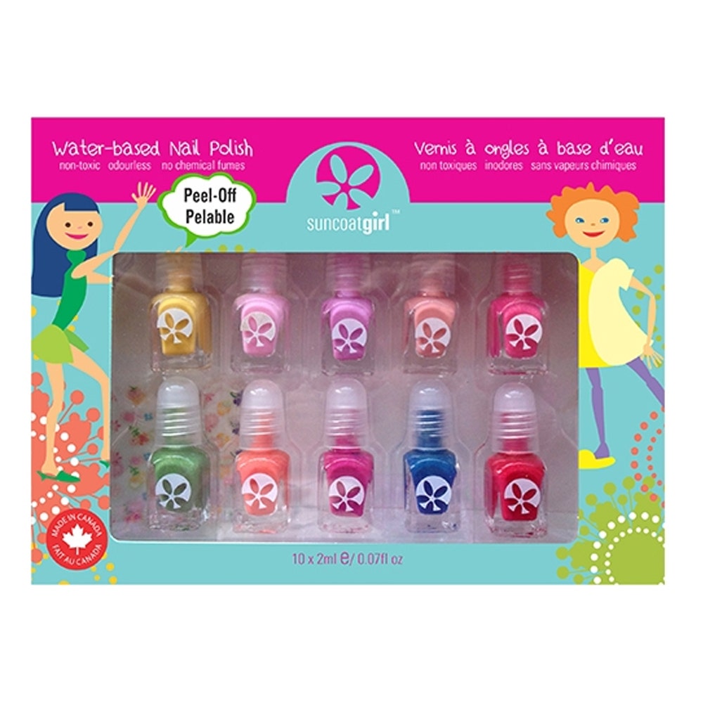 Suncoat Girl Kit de esmaltes Party Palette – 10 mini esmaltes + lima de uñas + pegatinas 2 ml
