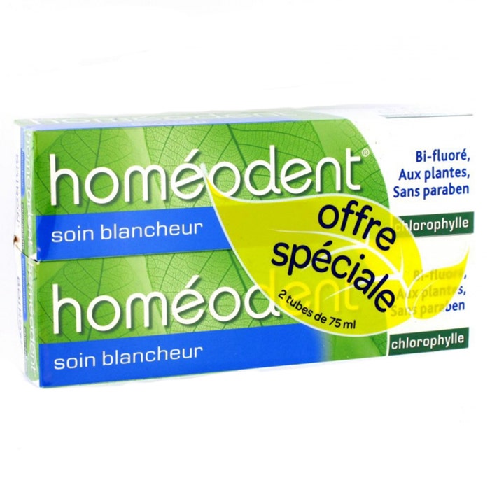 Pasta dentífrica blanqueadora Chlorophylle 2x75ml Homeodent Boiron