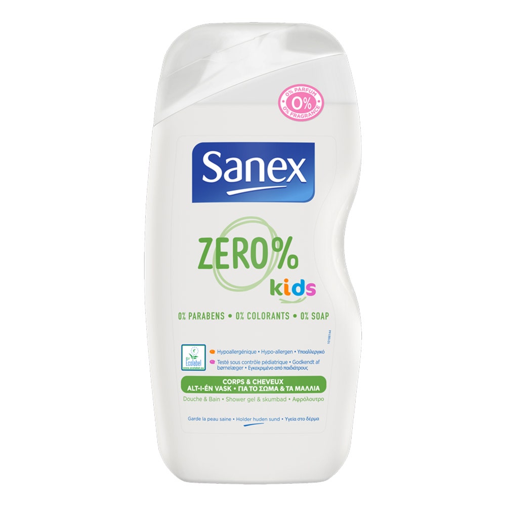 Sanex Gel De Ducha Zero % Infantil Cuerpo Y Cabello 500 ml