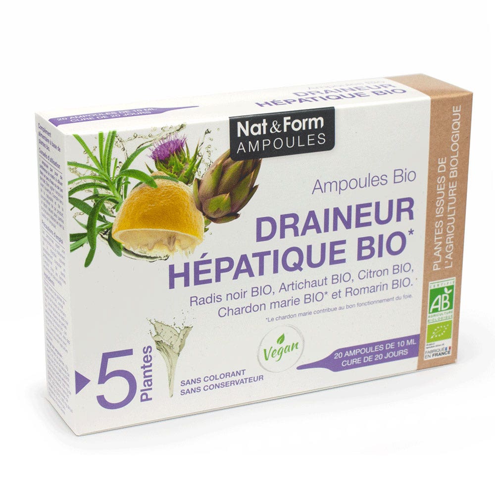 Nat&Form DRENANTES HEPÁTICOS BIO 20 ampollas