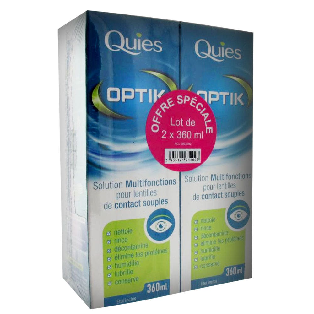 Quies Optik líquido para lentillas blandas 2x360ml