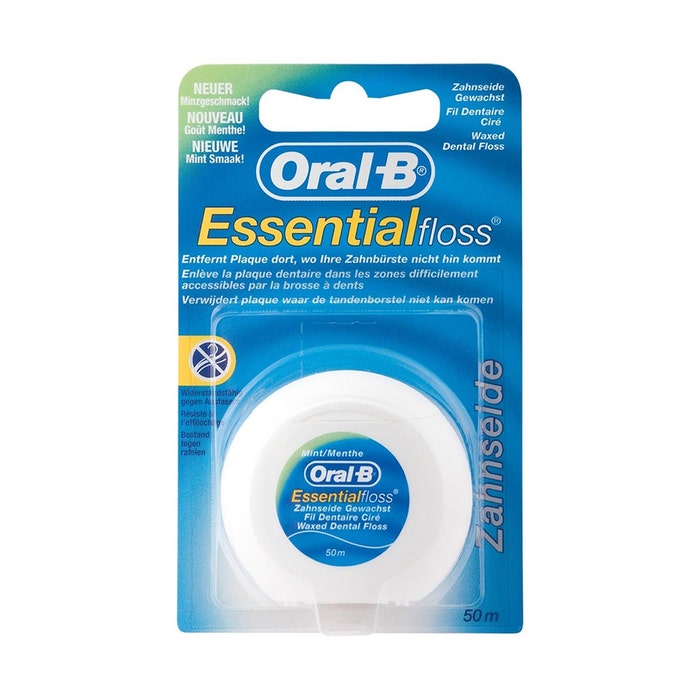 Essential Floss Seda Dental Encerada Mentolada 50m Oral-B