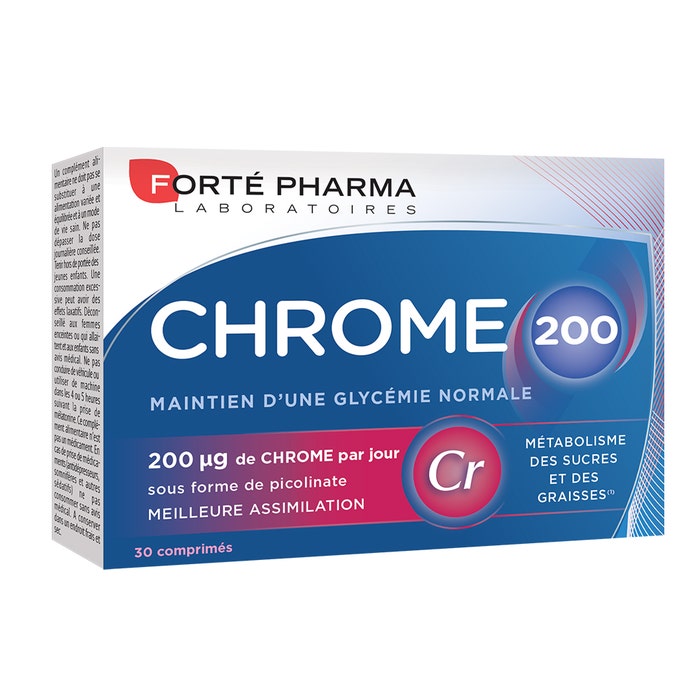 Cromo 200µg 30 Comprimidos 30 comprimés Minceur Forté Pharma