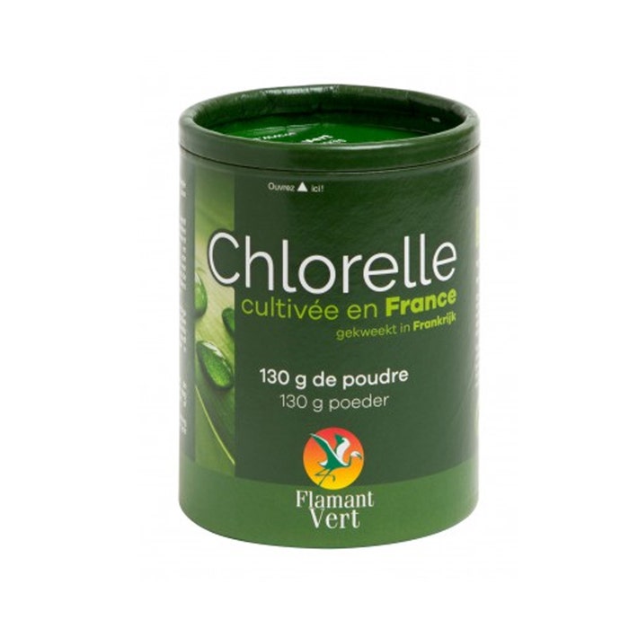 Flamant Vert Chlorella cultivada en Francia en polvo 130g