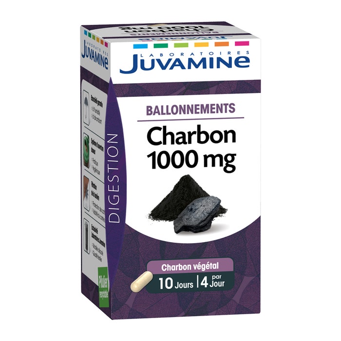 Carbón vegetal 40 cápsulas 1000 mg Juvamine