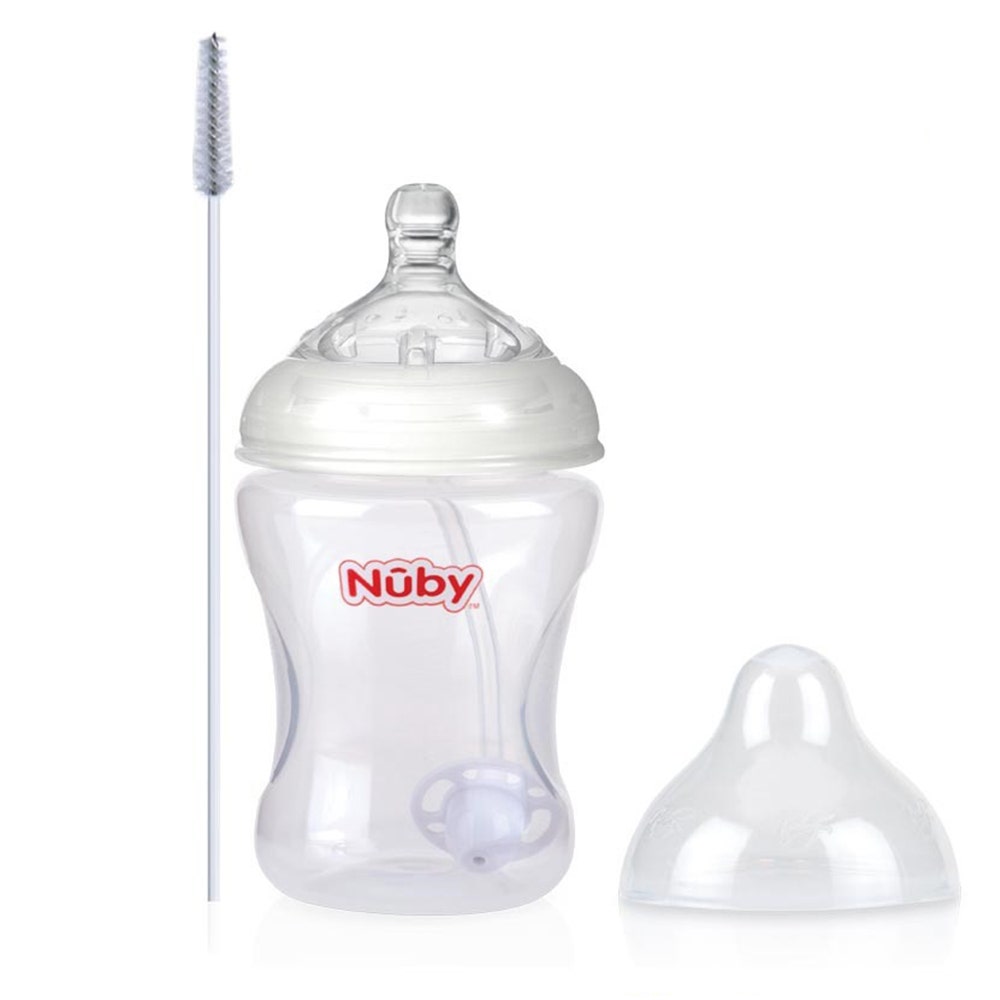 Nuby Biberón Antirreflujo Anticólicos con Pajita 360&deg; 0 Meses y Más 240 ml