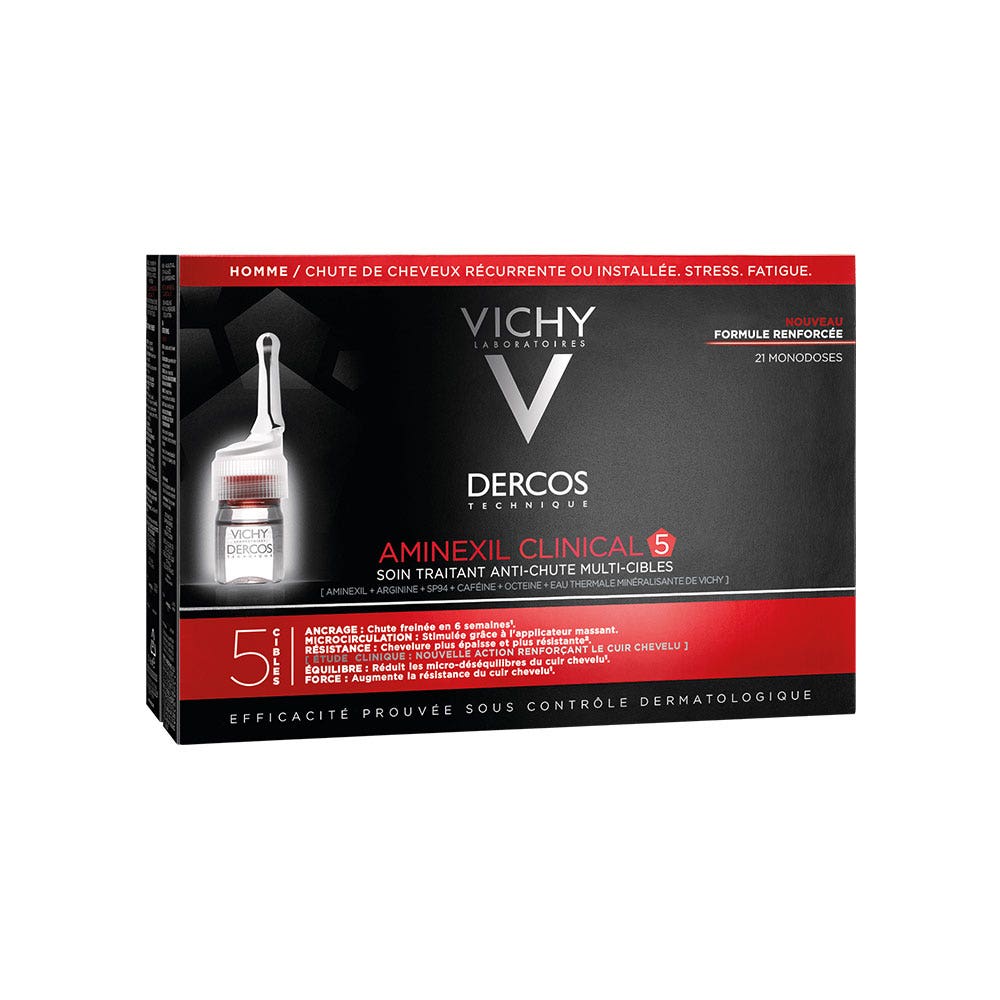 Vichy Dercos Aminexil Clinical 5 hombre tratamiento anticaída 21x6ml