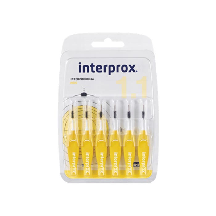 1.1mm Mini cepillos interdentales X6 Interprox