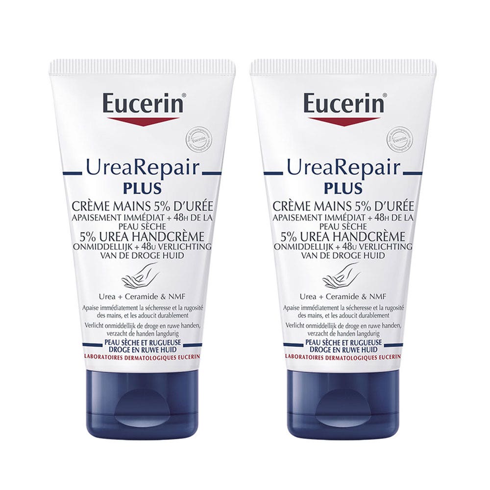 Eucerin UreaRepair Plus Crema manos 5% urea pieles secas y dañadas 2 x 75 ml