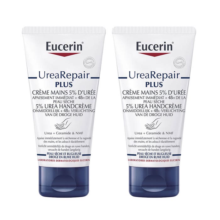 Eucerin UreaRepair Plus Crema de manos 5% urea pieles secas y dañadas 2x75ml