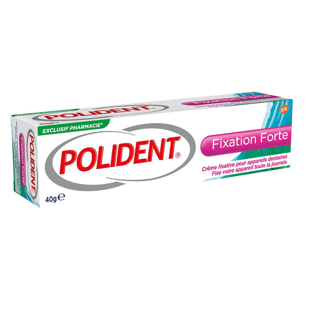 Polident Creme Fixative Pour Appareils Dentaires Forte Fixation 40g