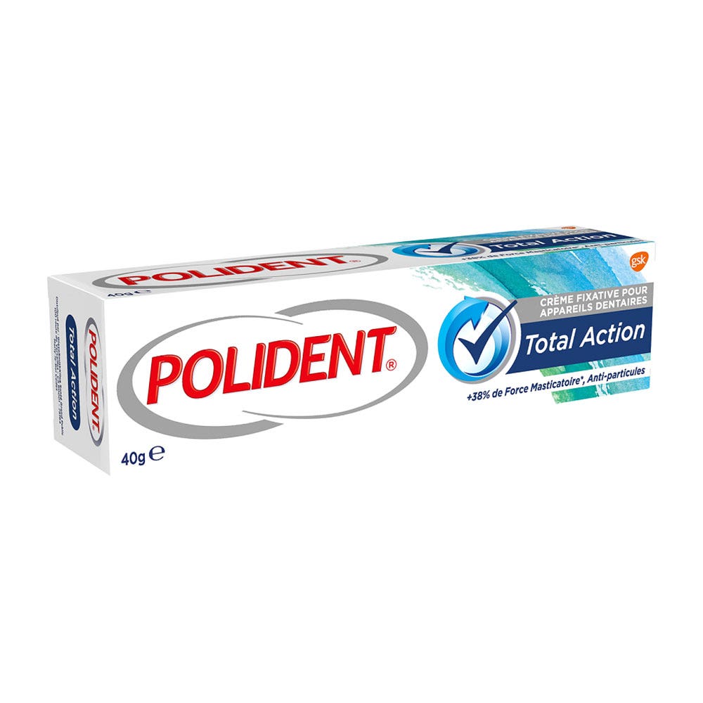 Polident Crema Fijadora Protesis Dental Total Action 40g
