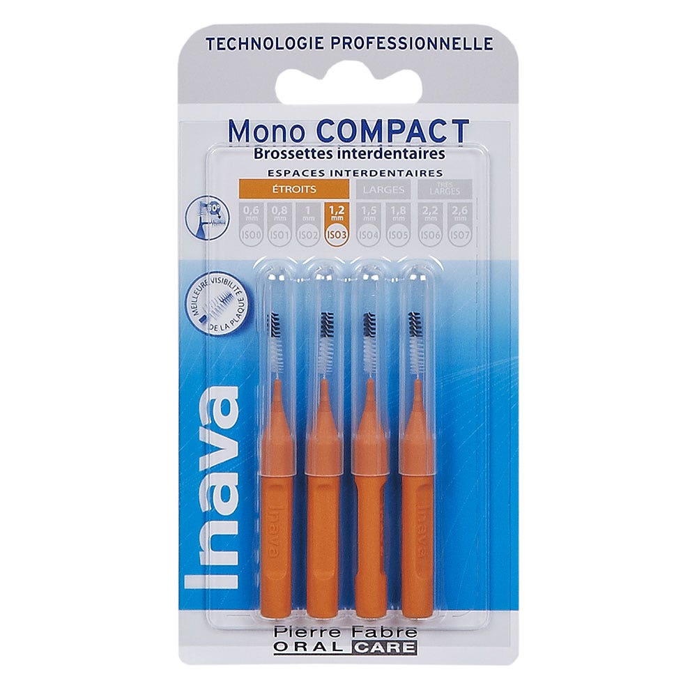 Inava Cepillos Interdentales 1,2mm Naranja X4 Mono Compact