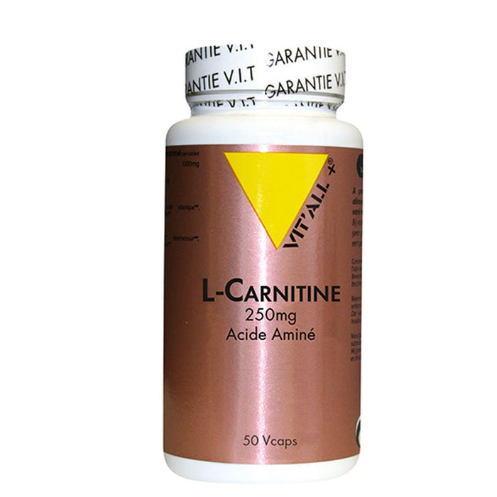 Vit'All+ Aminoácido L-carnitina 250 mg 50 cápsulas