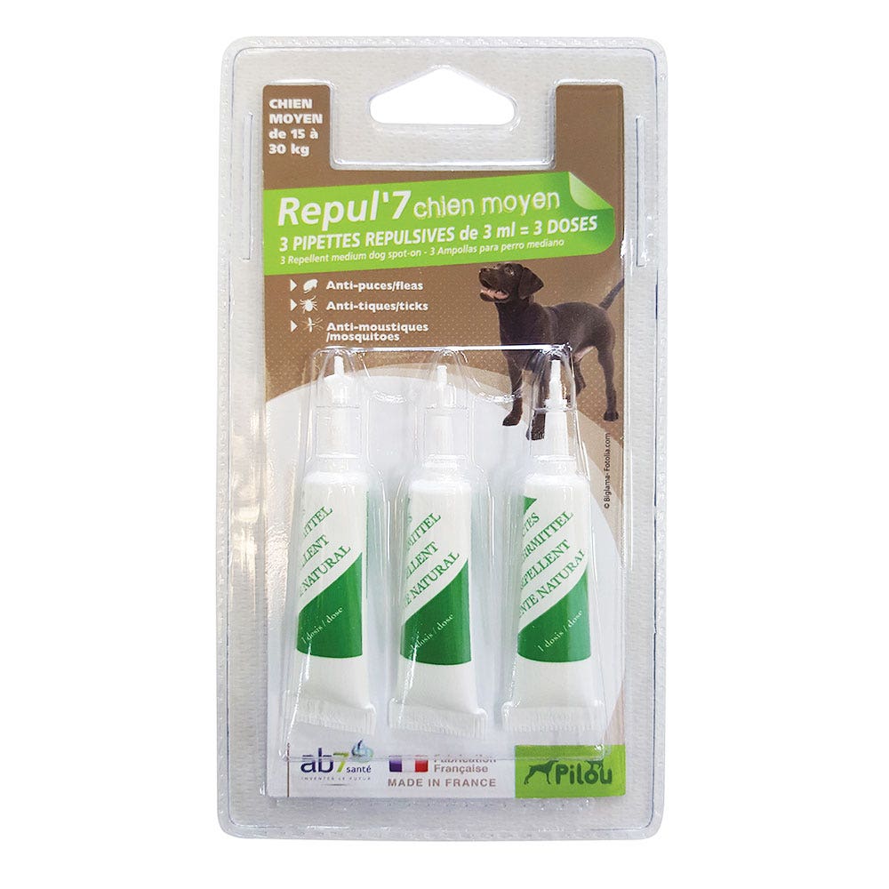 Pilou Pipetas Antiparasitos Repelentes Perro Medio Repul'7 3x3ml