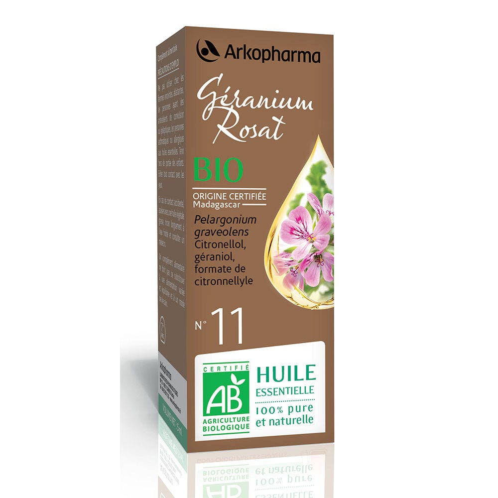 Arkopharma Arkoesencial Aceite esencial N°11 geranio rosado bio (pelargonium graveolens) 5 ml