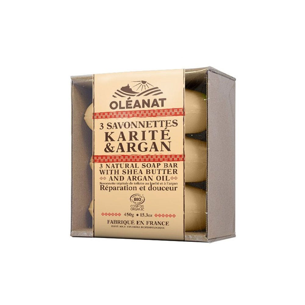 Oleanat Jabones naturales con karité y argán bio 3x150g