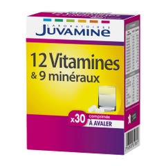 Juvamine 12 Vitaminas y 9 Minerales en 30 comprimidos
