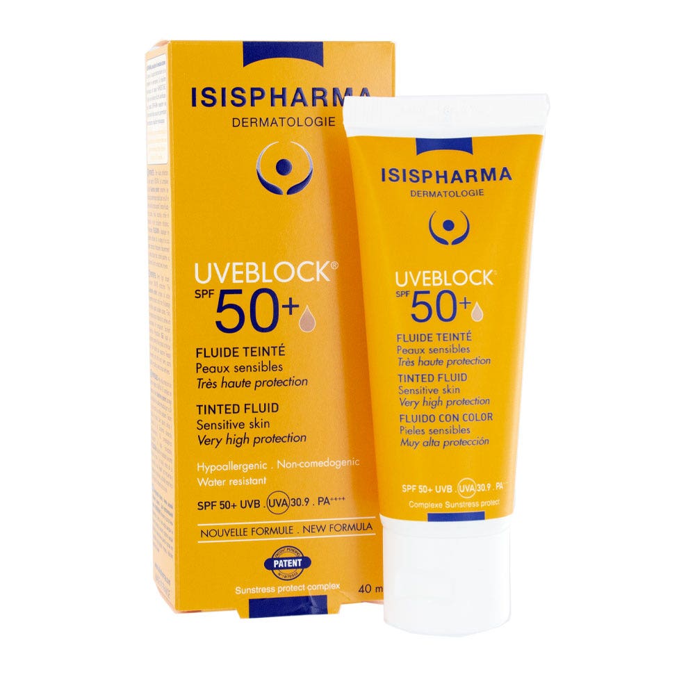 Isispharma Uveblock Fluido con color SPF50+ pieles sensibles 40ml