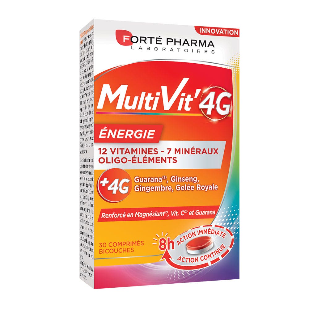 Forté Pharma MultiVit'4G Multivitaminas minerales y oligoelementos 30 comprimidos