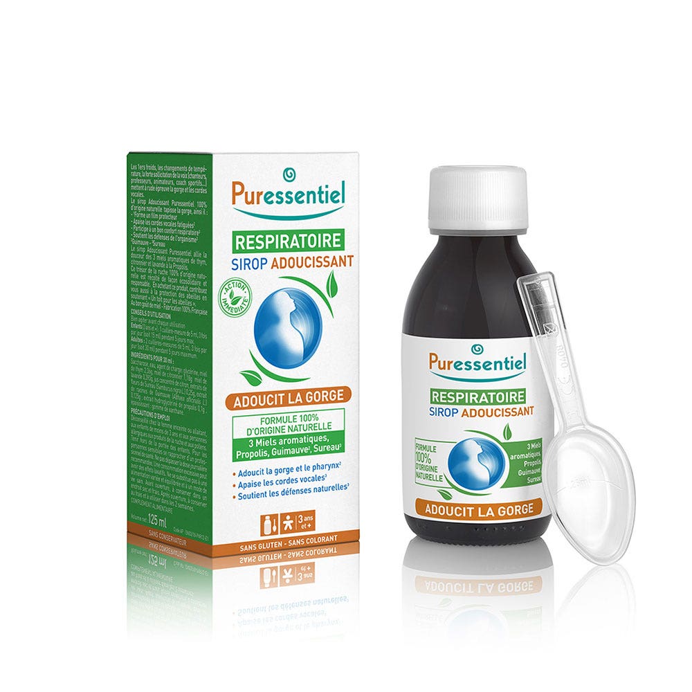 Puressentiel Respiración Jarabre suavizante para la garganta respiratoria 125 ml