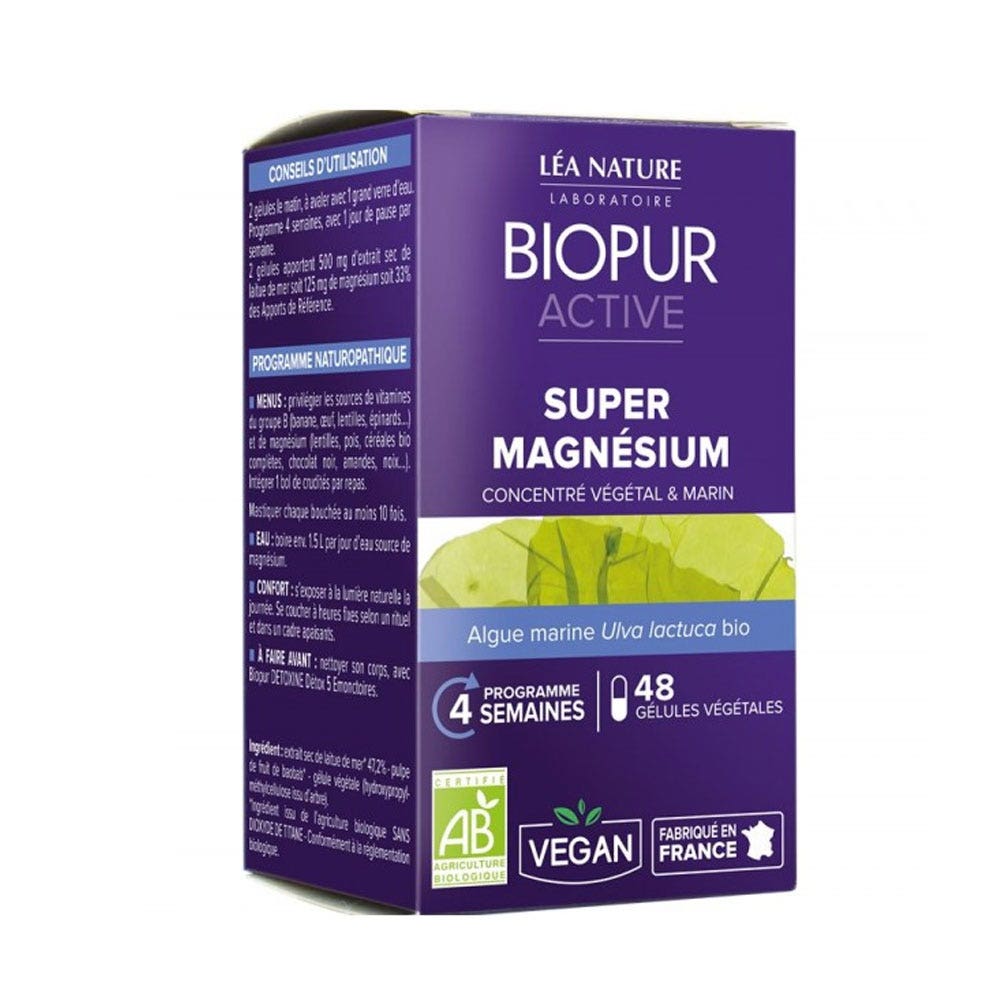Biopur Active Super Magnesium 48 Gelules - Easypara