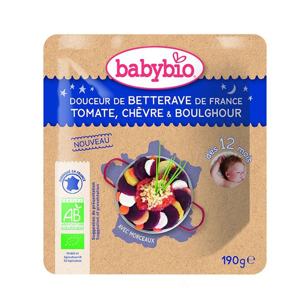 Babybio Comida de Noche Ecológica con Trozos 12 Meses Plus 190g