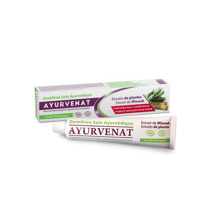 Pasta de dientes ecológica Ayurveda con Miswak 75 ml Ayurvenat