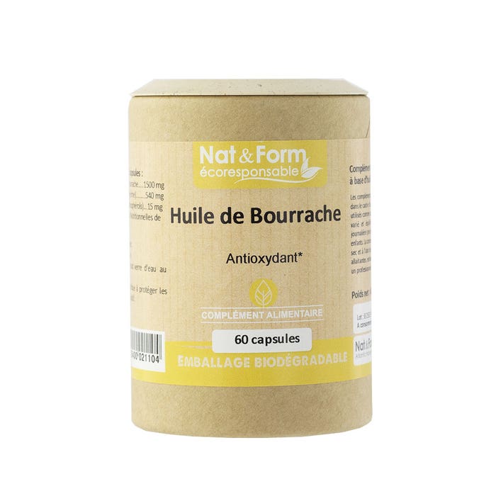 Nat&Form Aceite de Borraja Antioxidante 60 Cápsulas Nat&Form