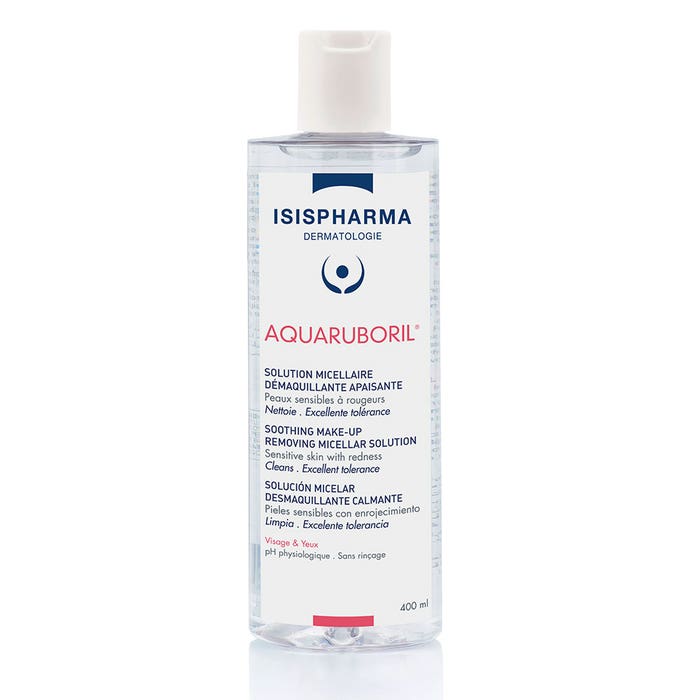 Aquaruboril Solución Micelar Limpiadora para Piel sensible con Rojeces 400 ml Isispharma