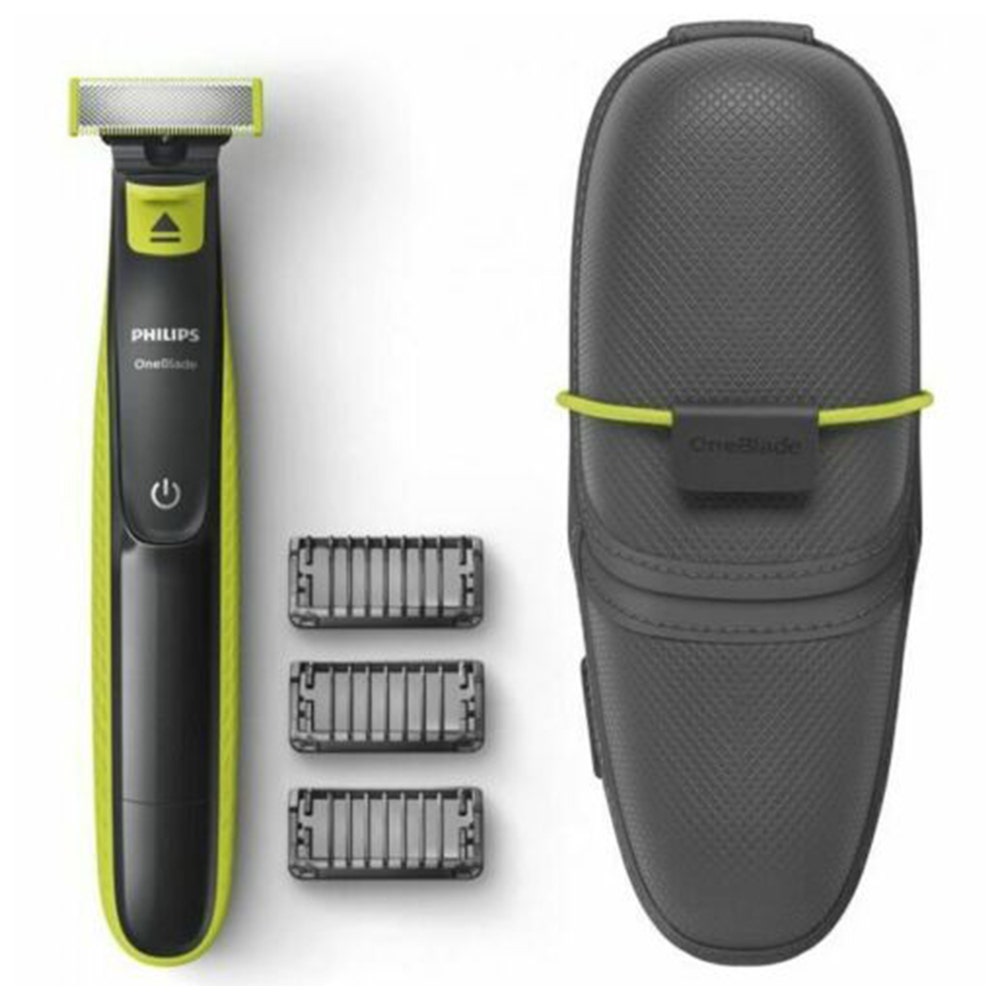 Philips Oneblade Maquinilla de afeitar eléctrica con 3 cabezales y estuche rígido